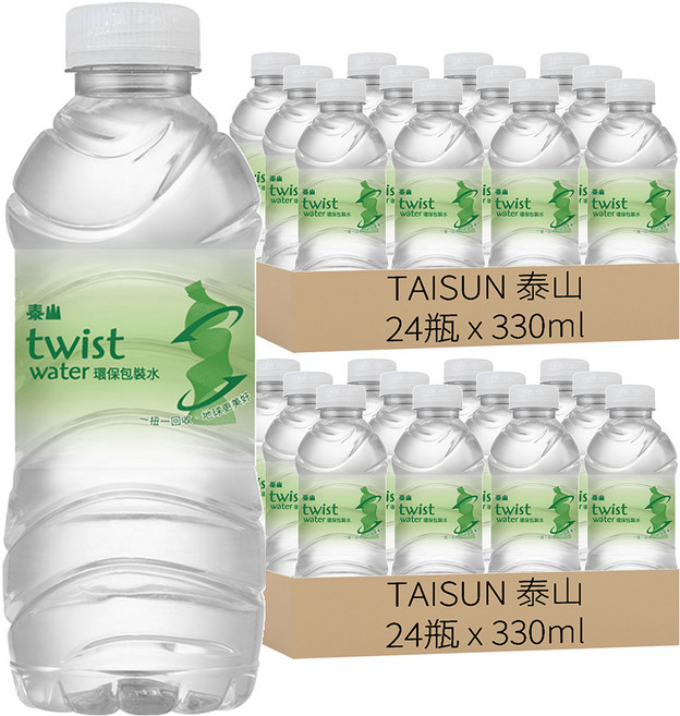 TAISUN 泰山 twist water 環保包裝水, 330ml, 48瓶