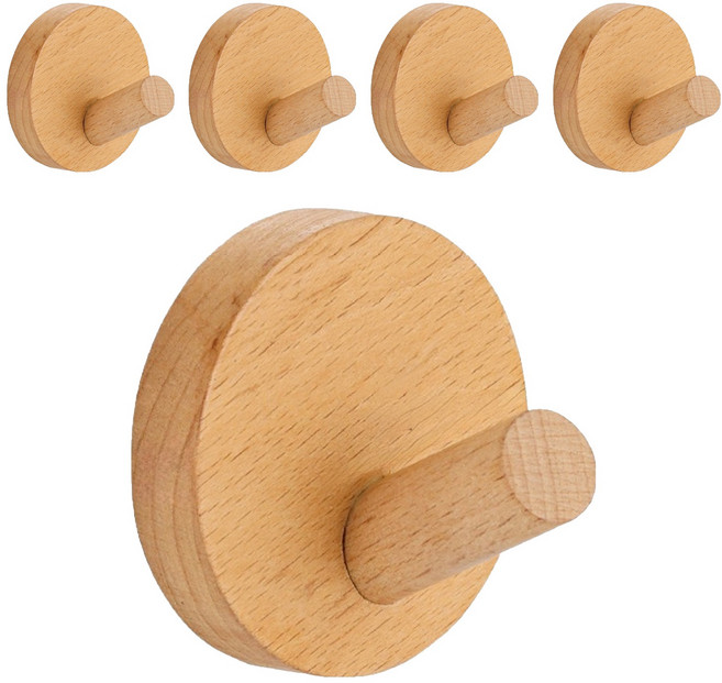 zozo life 原木掛勾 LV109-1, 櫸木, 5個