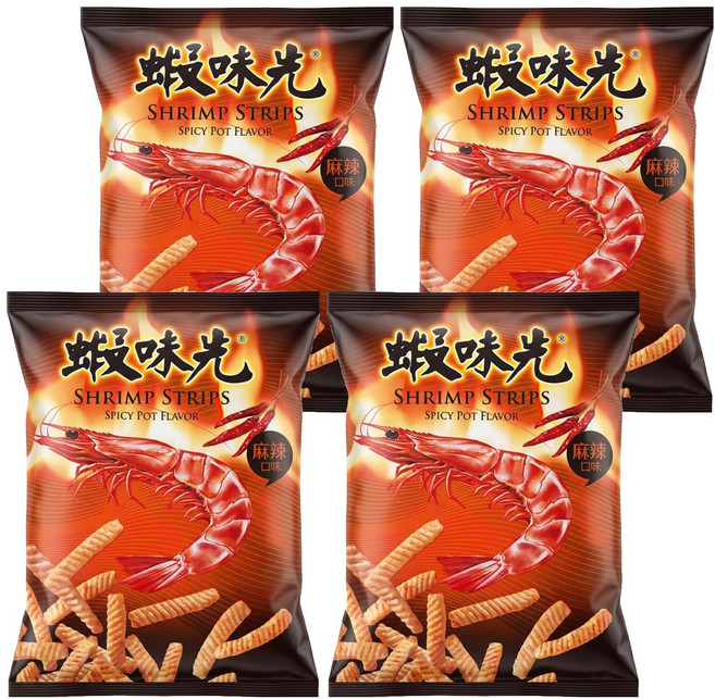 裕榮食品 蝦味先 麻辣口味, 55g, 4包