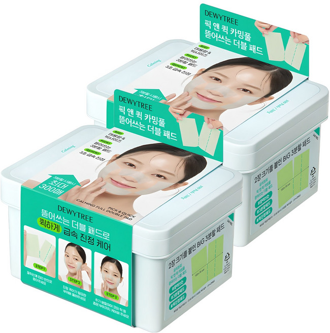 듀이트리 픽 앤 퀵 카밍풀 뜯어쓰는 더블 패드 380g, 100개입, 2개