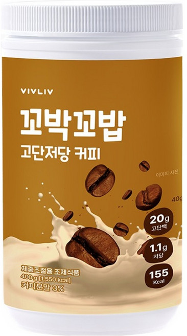 꼬박꼬밥 고단저당 단백질 쉐이크 커피 대용량, 400g, 1개