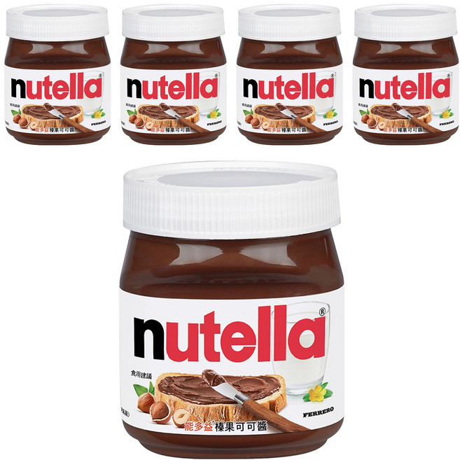 nutella 能多益 榛果可可醬, 350g, 5罐