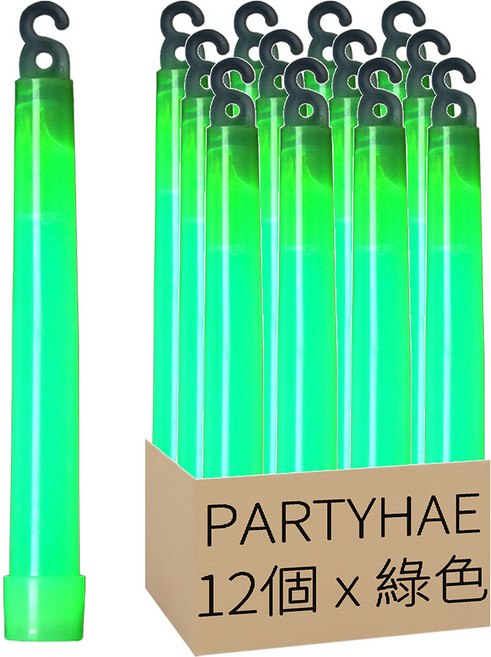 PARTYHAE 螢光棒, 12個, 綠色