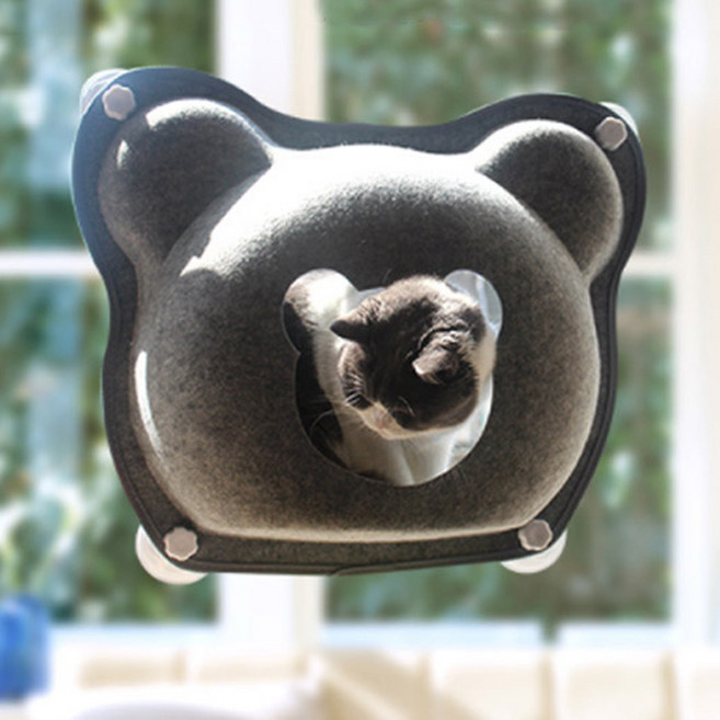 GUNU 고양이 곰돌이 터널 흡착식 바스켓 해먹 1p, 그레이, 1개