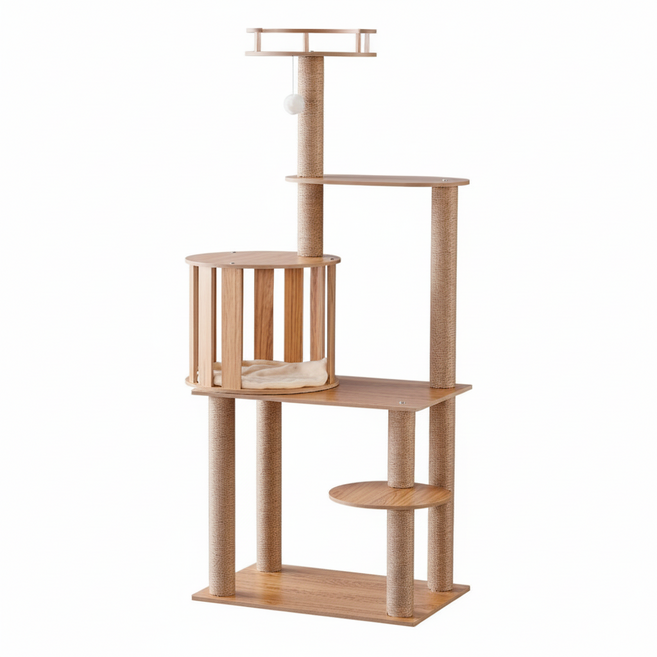 基礎城堡貓跳台 12kg, 1個, 實木色