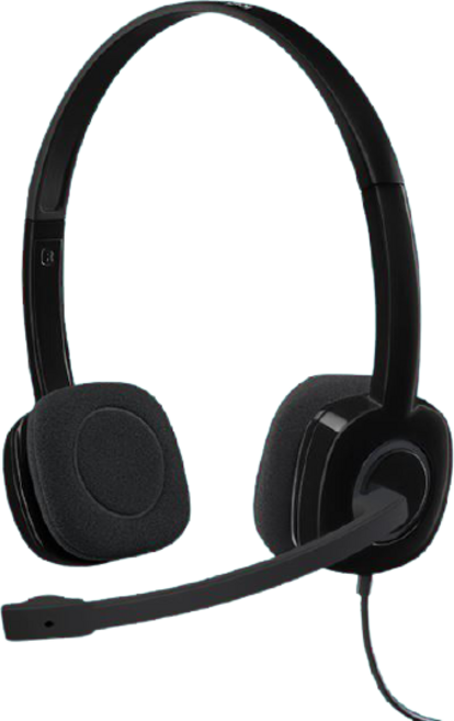 로지텍 스테레오 유선 헤드셋, H151, 블랙