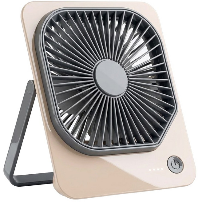 홈플래닛 스퀘어 디자인 미니 탁상용 선풍기, 베이지, GXZ-F68