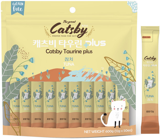 캐츠비 타우린 플러스 고양이 짜먹는 간식 50p, 참치, 600g, 1개