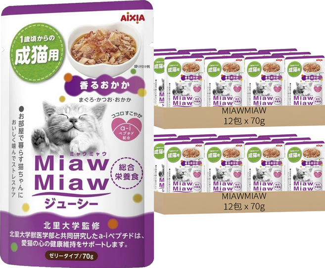MIAWMIAW 妙喵主食軟包, 鰹魚 + 柴魚, 70g, 24包
