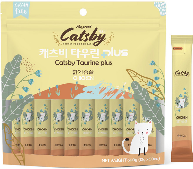 캐츠비 타우린 플러스 고양이 짜먹는 간식 50p, 닭가슴살, 600g, 1개
