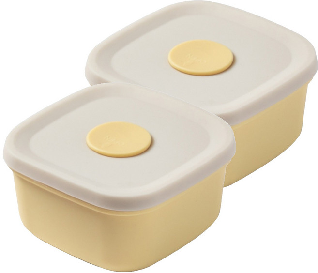 키친팩토리 실리콘 밥팩, 2개, 아이보리 + 옐로우버터