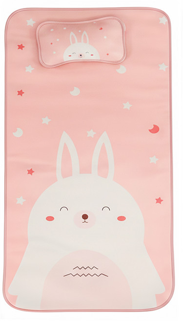 Bebehome 居家生活 兒童冰絲涼蓆/涼感墊 附枕頭 + 提袋, 冰絲竹纖, 卡通 粉色