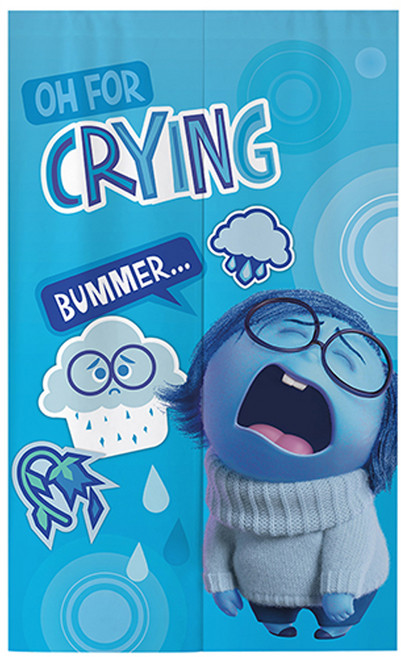 INSIDE OUT 腦筋急轉彎 半分式長布簾, 藍色