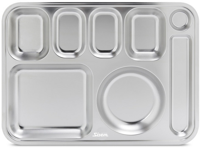 시샘 연마제없는 5찬 식판, 1개