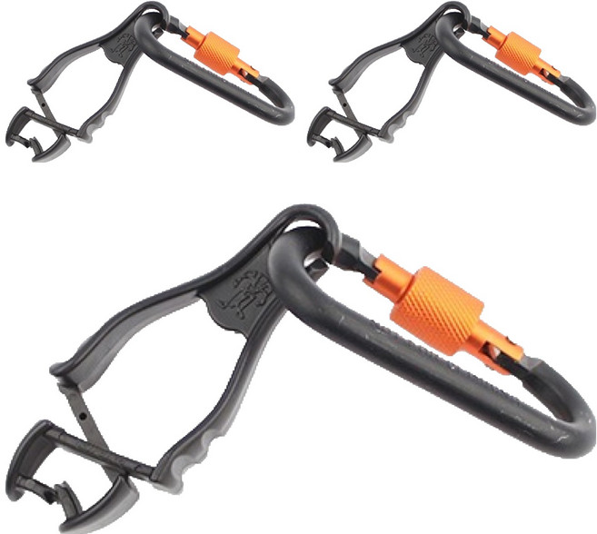 에르고다인 장갑집게 3400CA + 카라비너, 검정(집게), 랜덤 발송(카라비너), 3개