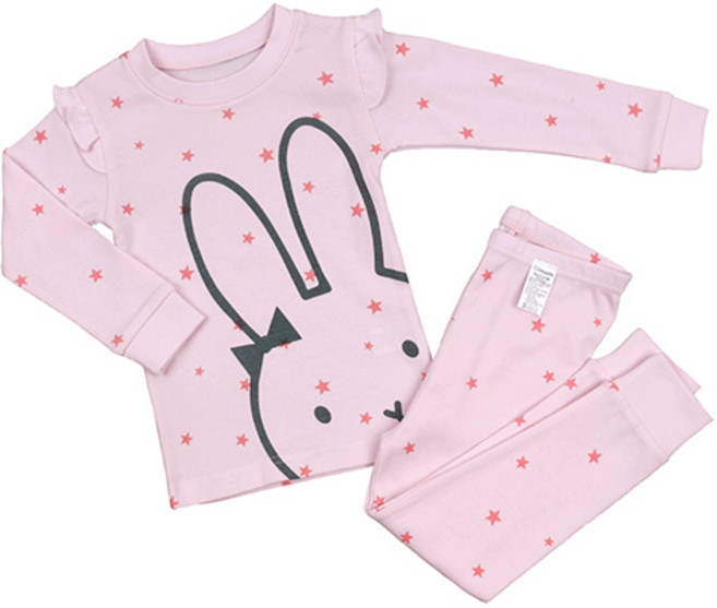 메이키즈 여아용 핑크레빗 30수 후라이스 긴팔 실내복