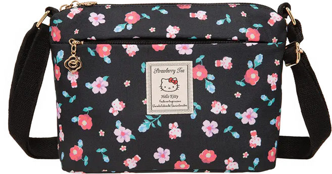 Hello Kitty 凱蒂貓 花園午茶 側背包 KT03104BK - 黑色