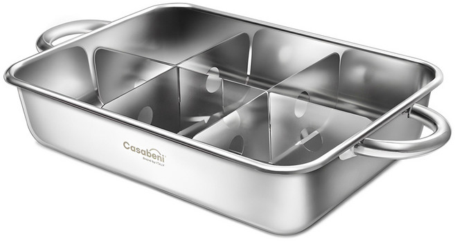 까사베니 인덕션 디바이더 스텐 사각 냄비, 308mm, 1개