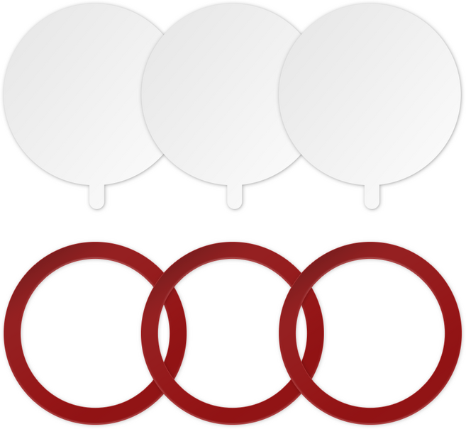 제이엔 맥세이프 호환 자석스티커 3개+보호필름 3개, 레드, 1세트