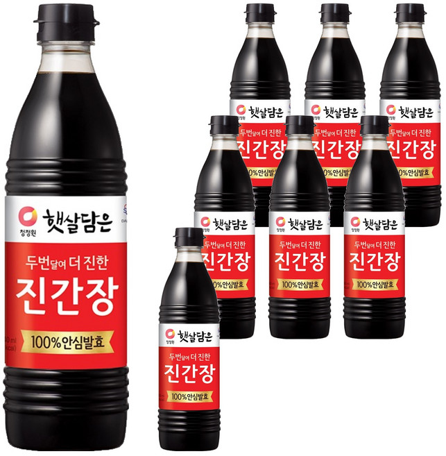 대상 청정원 햇살담은 두번 달여 더 진한 진간장, 840ml, 8개