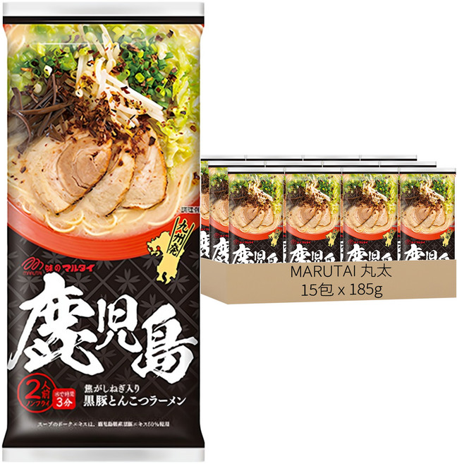 MARUTAI 丸太 鹿兒島黑豚骨拉麵 185g, 15包
