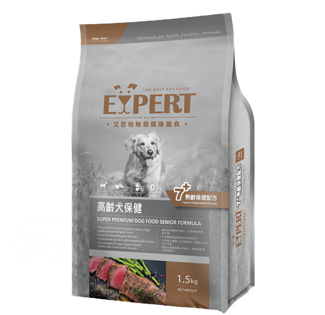 福壽實業 EXPERT 艾思柏 高齡犬保健 無穀犬食, 鹿肉, 1.5kg, 1袋