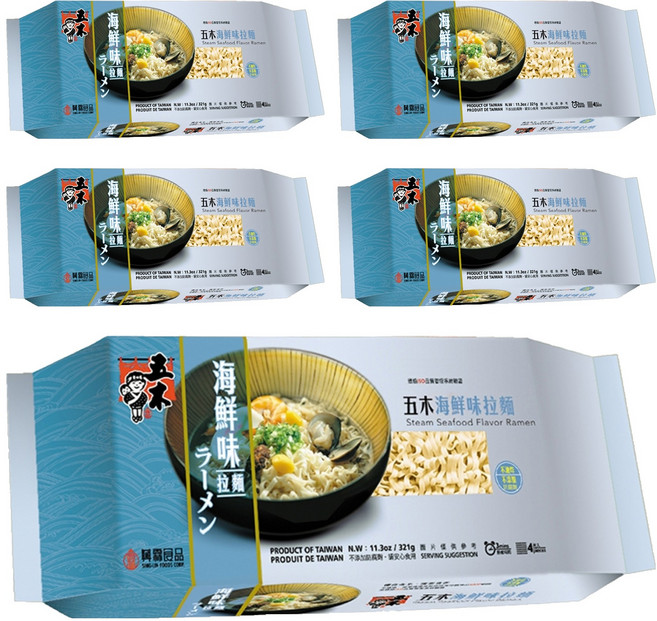 五木 海鮮味拉麵, 321g, 5包