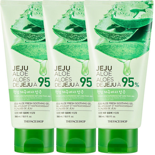 더페이스샵 신선한 제주 알로에 수딩젤, 300ml, 3개
