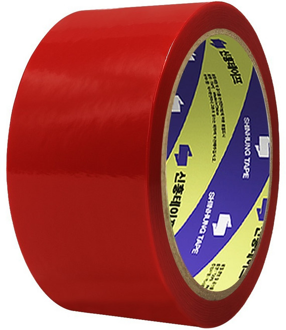 신흥테이프 칼라 박스테이프 빨강 50m, 5개