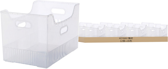 KEYWAY 聯府 優齊整理收納盒 特大38.7 x 26.2 x 24.5cm, 透明色, 12個