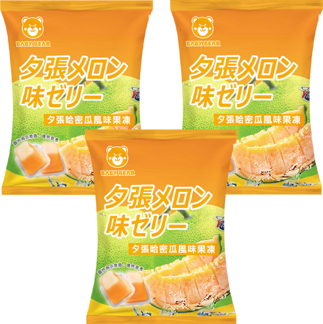 BABY BEAR 熊寶寶 夕張哈密瓜風味果凍, 3個, 170g