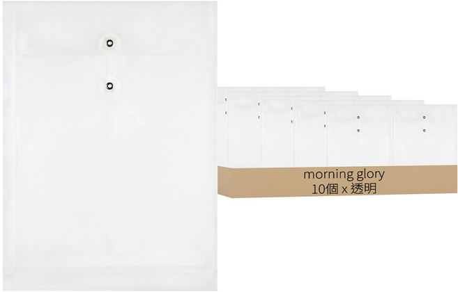 morning glory 1200 彩色直式信封文件夾, 10個, 透明