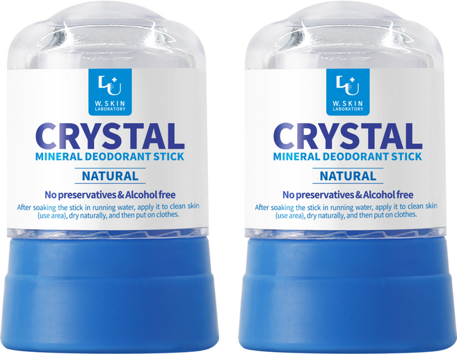 더블유피부연구소 크리스탈 데오드란트 네추럴, 45g, 2개