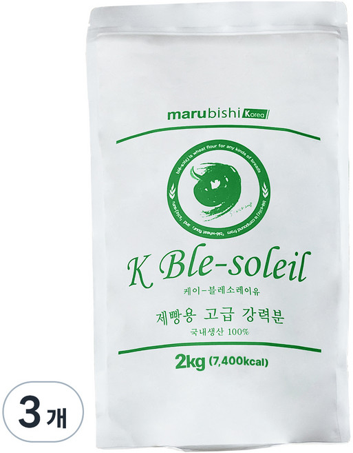 마루비시 케이 블레소레이유 제빵용 고급 강력분, 2kg, 3개