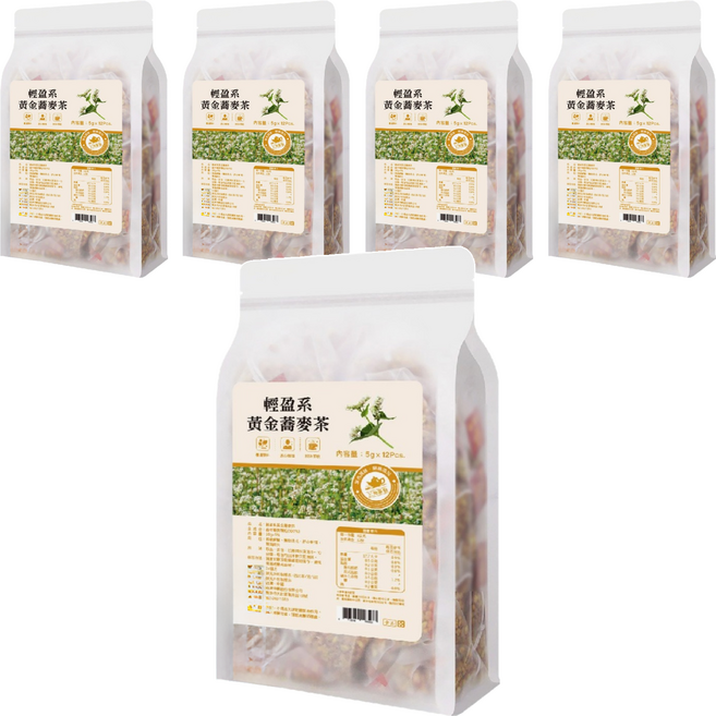 仁濟中藥 頤悅品茶 輕盈系黃金蕎麥茶, 5g, 12包, 5袋