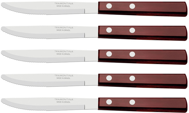 트라몬티나 폴리우드 디저트나이프, 레드브라운, 5개