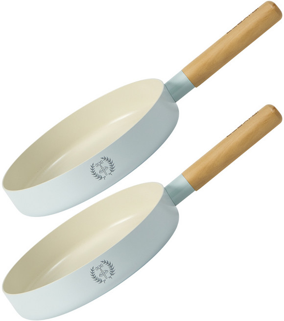 닥터하우스 인덕션 돌잔치 세라믹 프라이팬 블루 판사봉, 24cm, 2개
