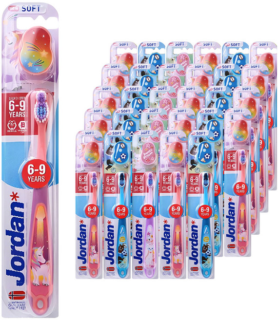 조르단 스텝 3단계 어린이 칫솔, 랜덤 발송, 1개입, 36개