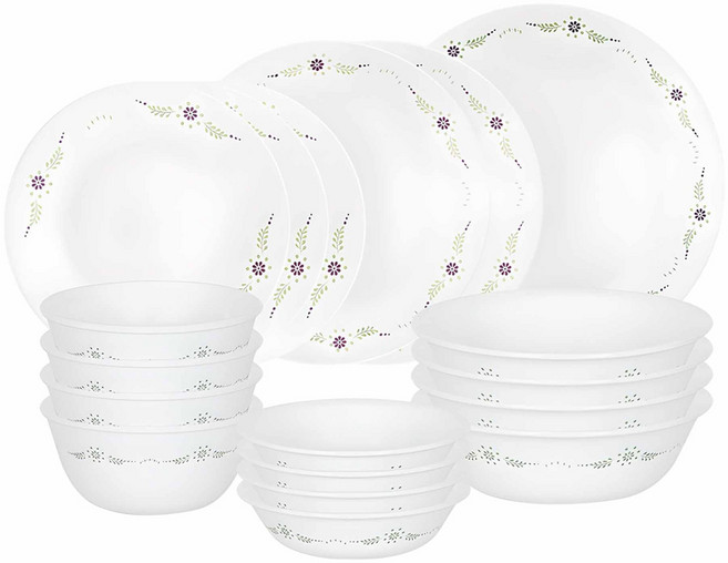 코렐 잉글리쉬가든 원형 4인 식기세트, 혼합색상, 원형식기 6종, 18개