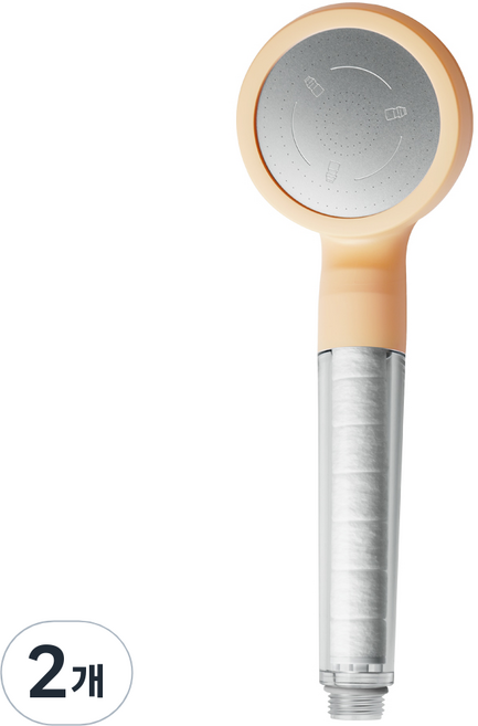 리워터 바스템 요구르트향 비타민 염소녹물필터 샤워기, 2개, 살구