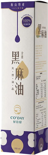 CO'DAY 好日籽 梅山茶油合作社 黑麻油, 500ml, 1瓶
