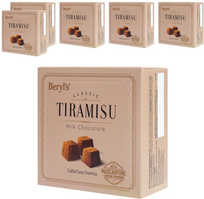 Beryl's 提拉米蘇風味牛奶巧克力 65g (添加植物油) 馬斯卡彭起司與咖啡粉, 6盒