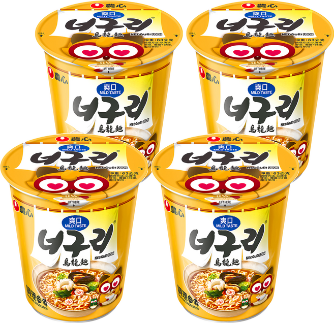 NONGSHIM 農心 爽口海鮮烏龍杯麵, 63g, 4入