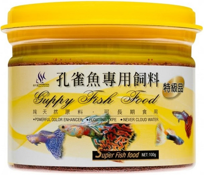 AQUAFUN 水之樂 特級孔雀魚專用飼料, 100g, 1罐