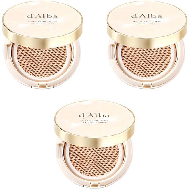 [비건뷰티] 달바 세럼 글로우 픽싱 커버 쿠션 파운데이션 17g, 23호, 3개