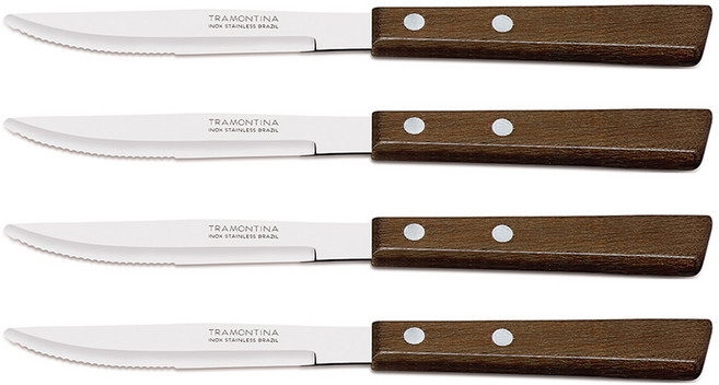 트라몬티나 트레딕셔널 우드핸들 커트러리 테이블나이프, 혼합색상, 4개