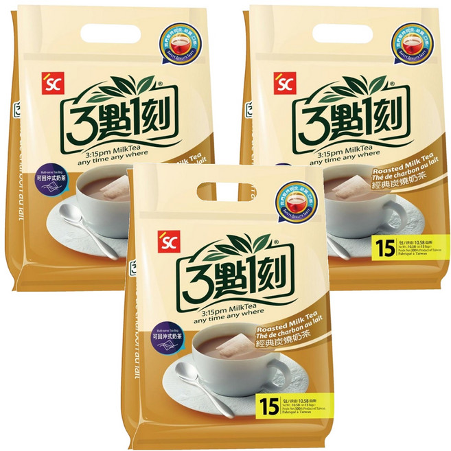 3點1刻 經典炭燒奶茶, 20g, 15包, 3袋