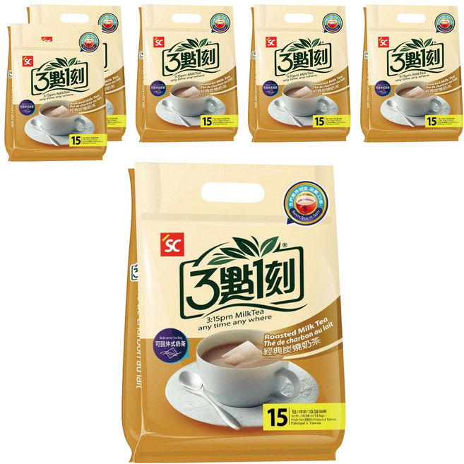 3點1刻 經典炭燒奶茶, 20g, 15包, 6袋