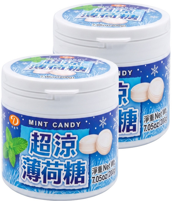 綠得製菓 超涼薄荷糖, 200g, 2罐