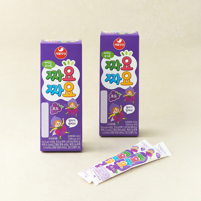 서울우유 짜먹는 요구르트 짜요짜요 포도, 40g, 6개입, 2개